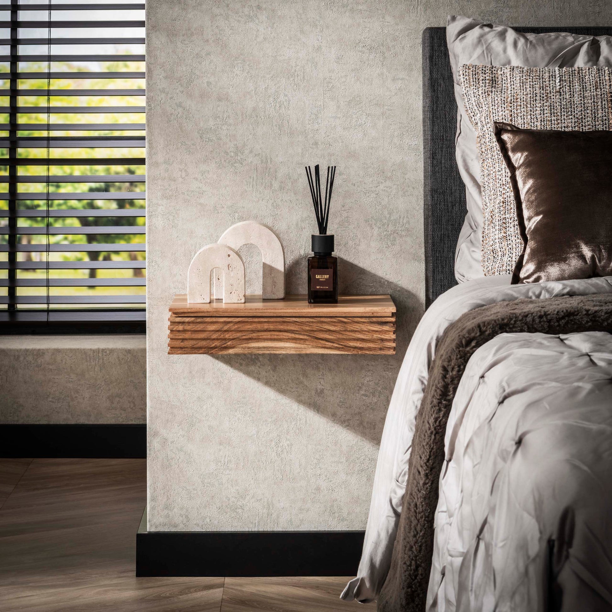 Nachtkastje Layer L 1 lade set van 2 / Massief acacia – afbeelding 1