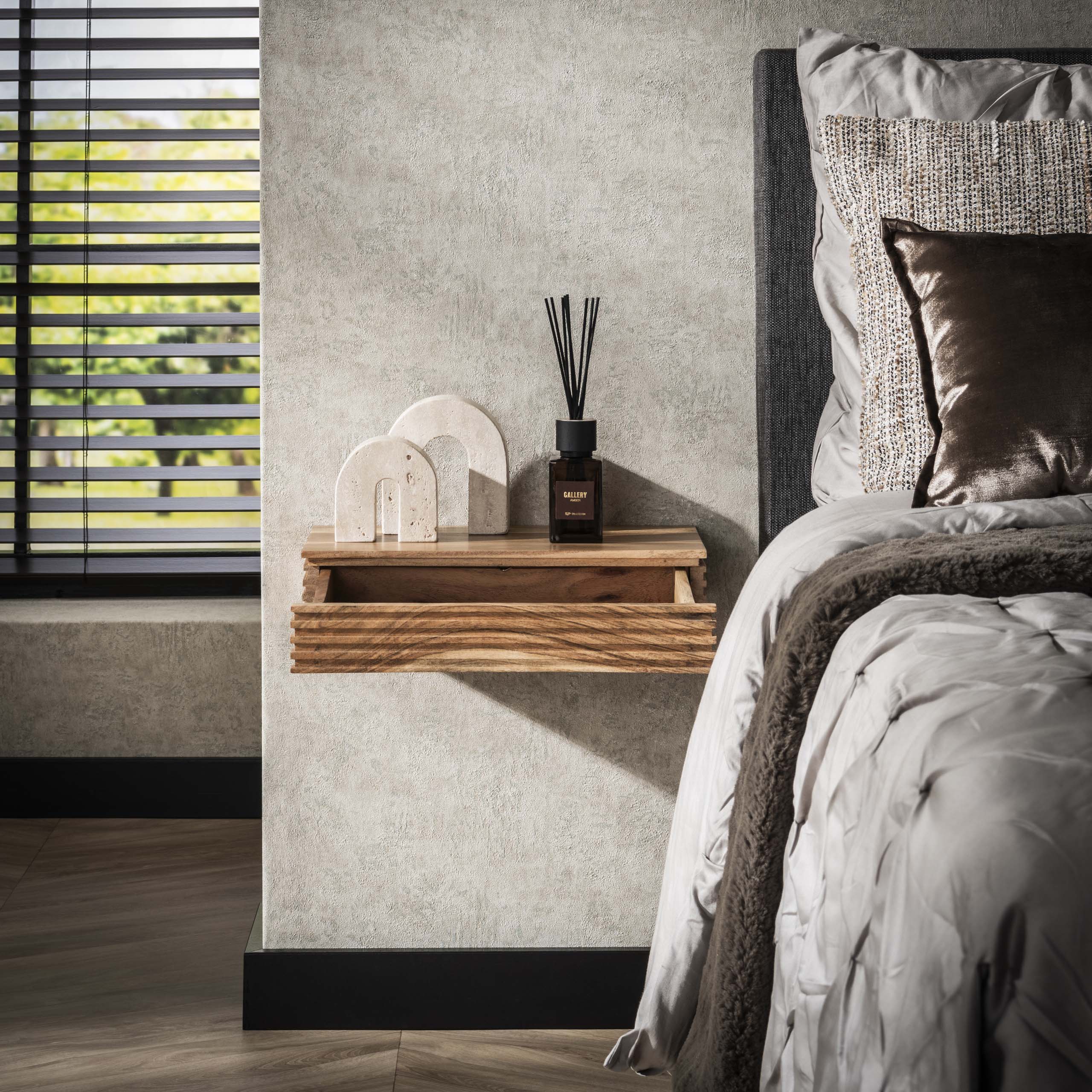 Nachtkastje Layer L 1 lade set van 2 / Massief acacia – afbeelding 2