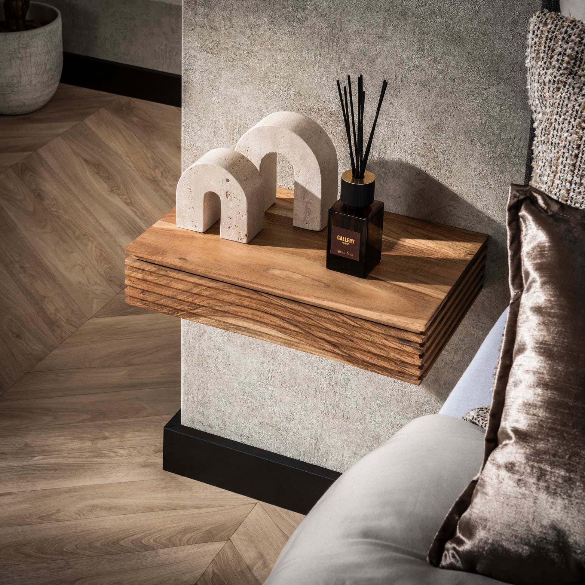 Nachtkastje Layer L 1 lade set van 2 / Massief acacia – afbeelding 3