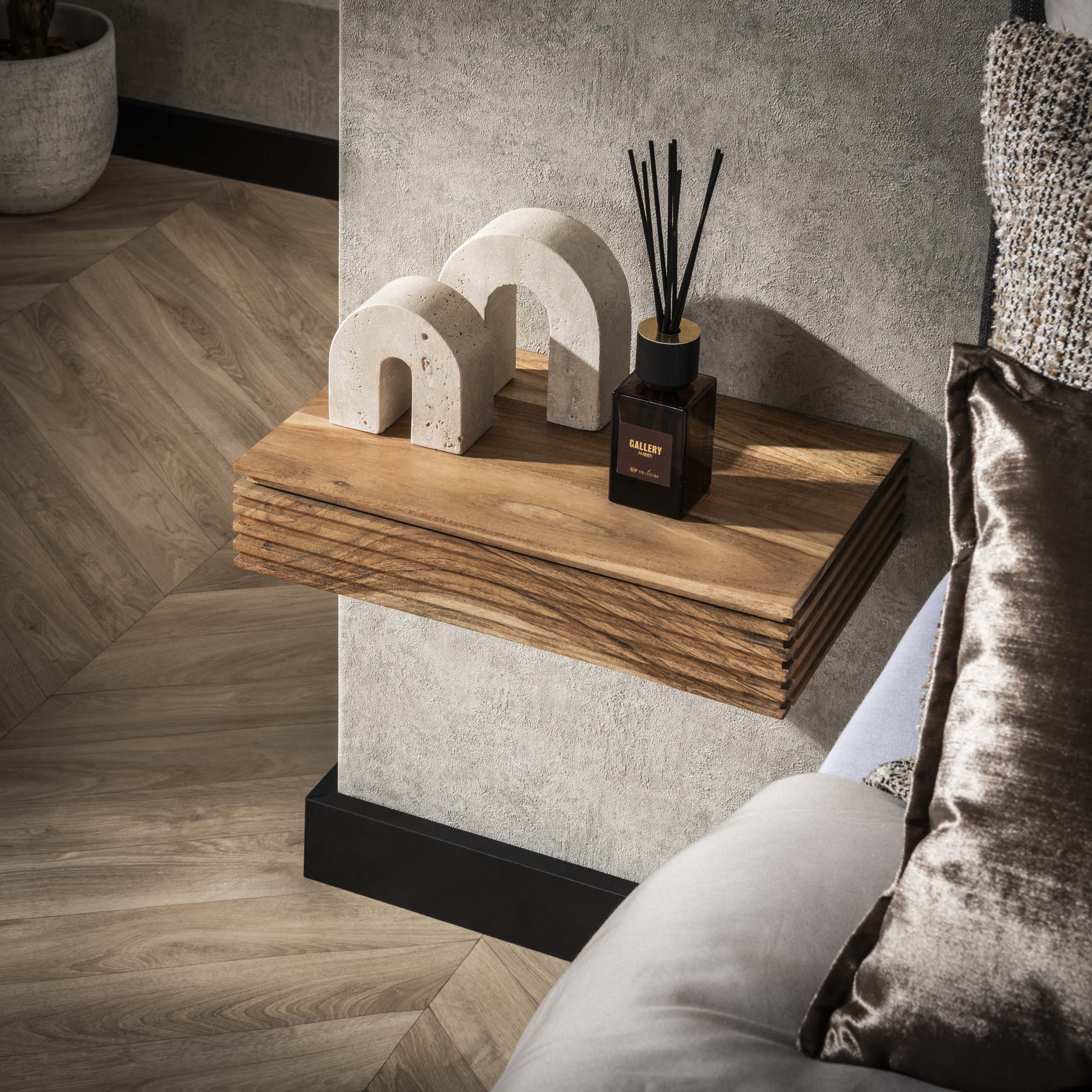 Nachtkastje Layer L 1 lade set van 2 / Massief acacia – afbeelding 3