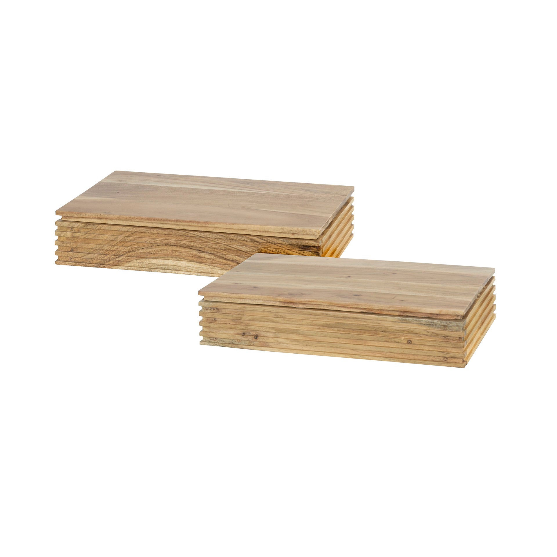 Nachtkastje Layer L 1 lade set van 2 / Massief acacia – afbeelding 5