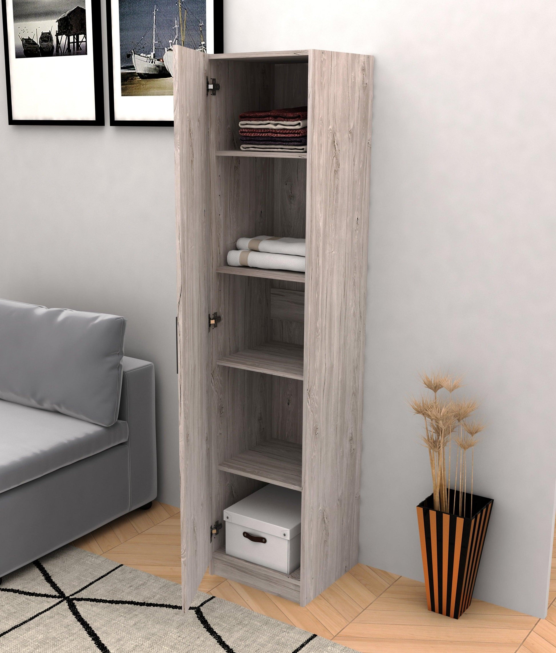 Bergkast Grijs 1 deur - Kast - Meubelen Robbrecht