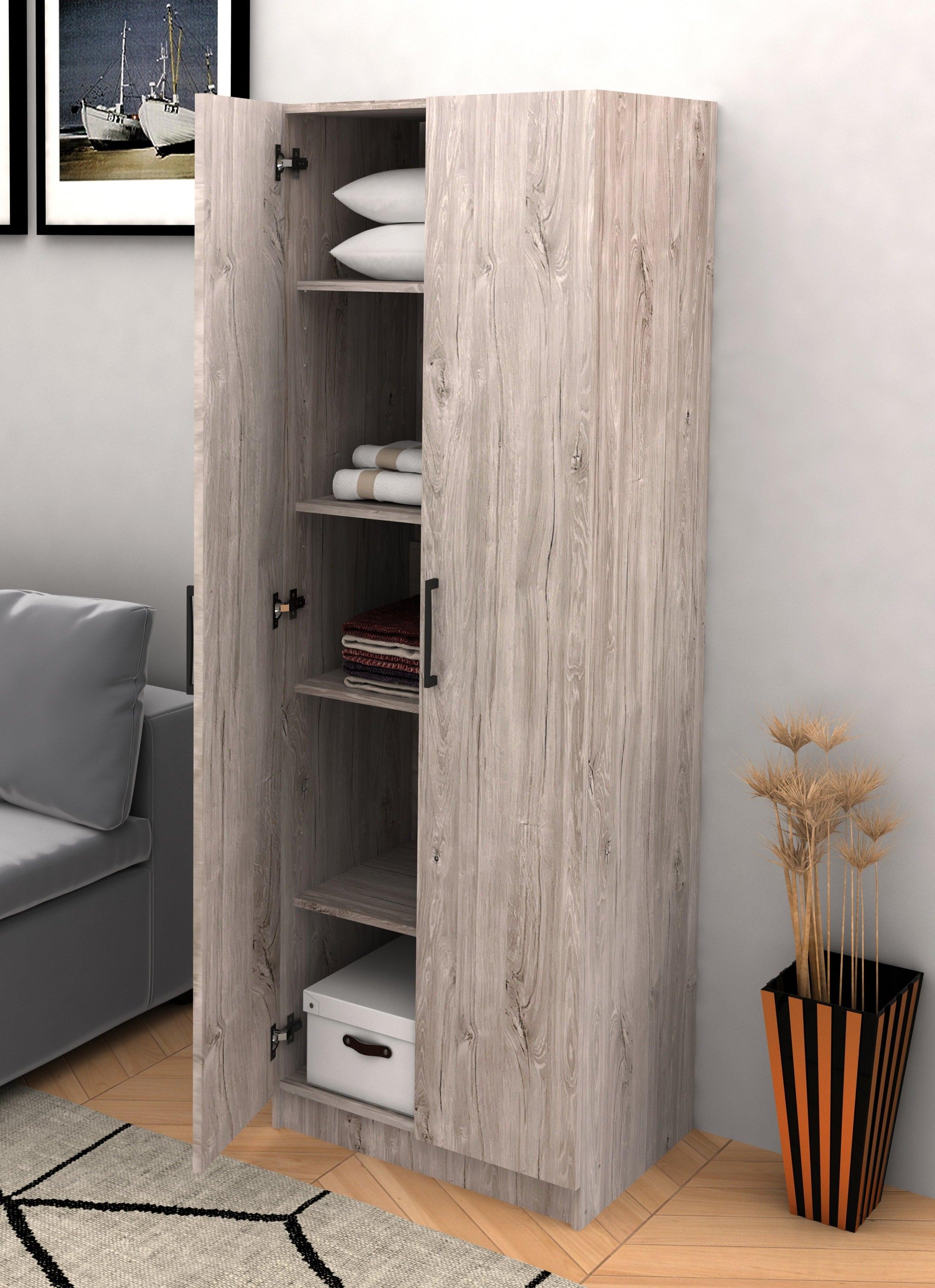 Bergkast Grijs 2 deuren 60cm - Kast - Meubelen Robbrecht