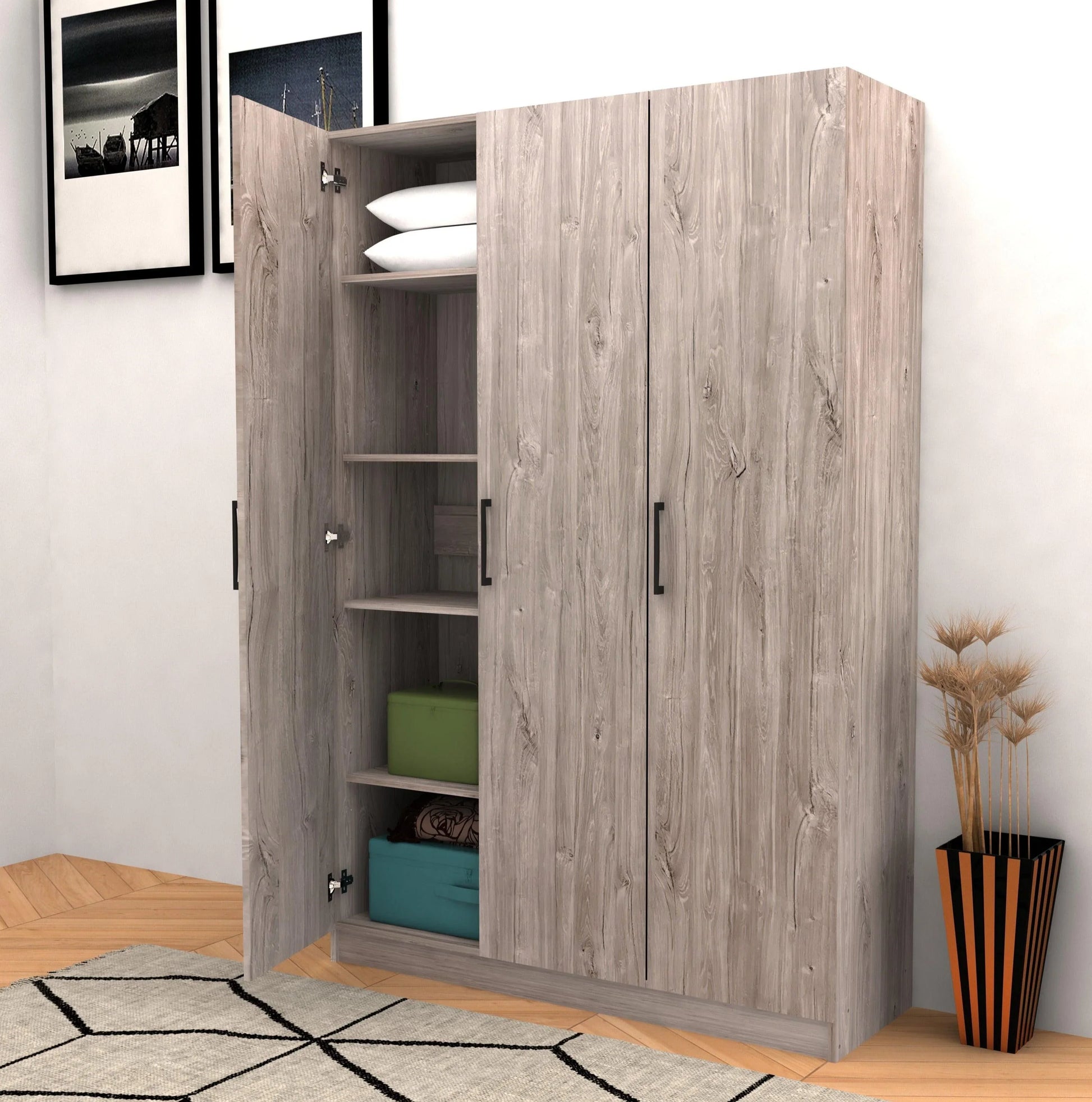 Bergkast Grijs 3 deuren - Kast - Meubelen Robbrecht