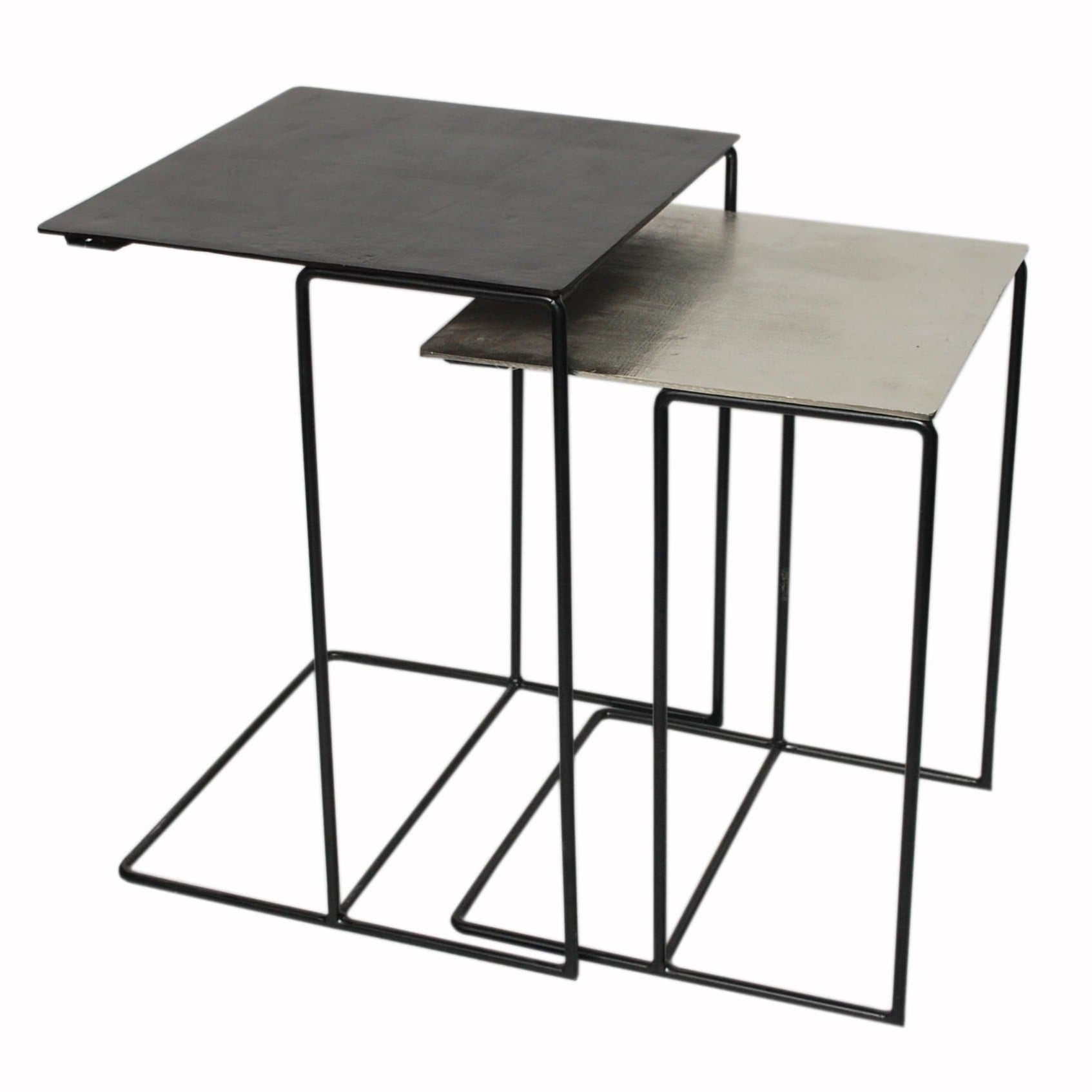 Bijzettafel set van 2 in metaal in goudkleur - Salontafel - Meubelen Robbrecht