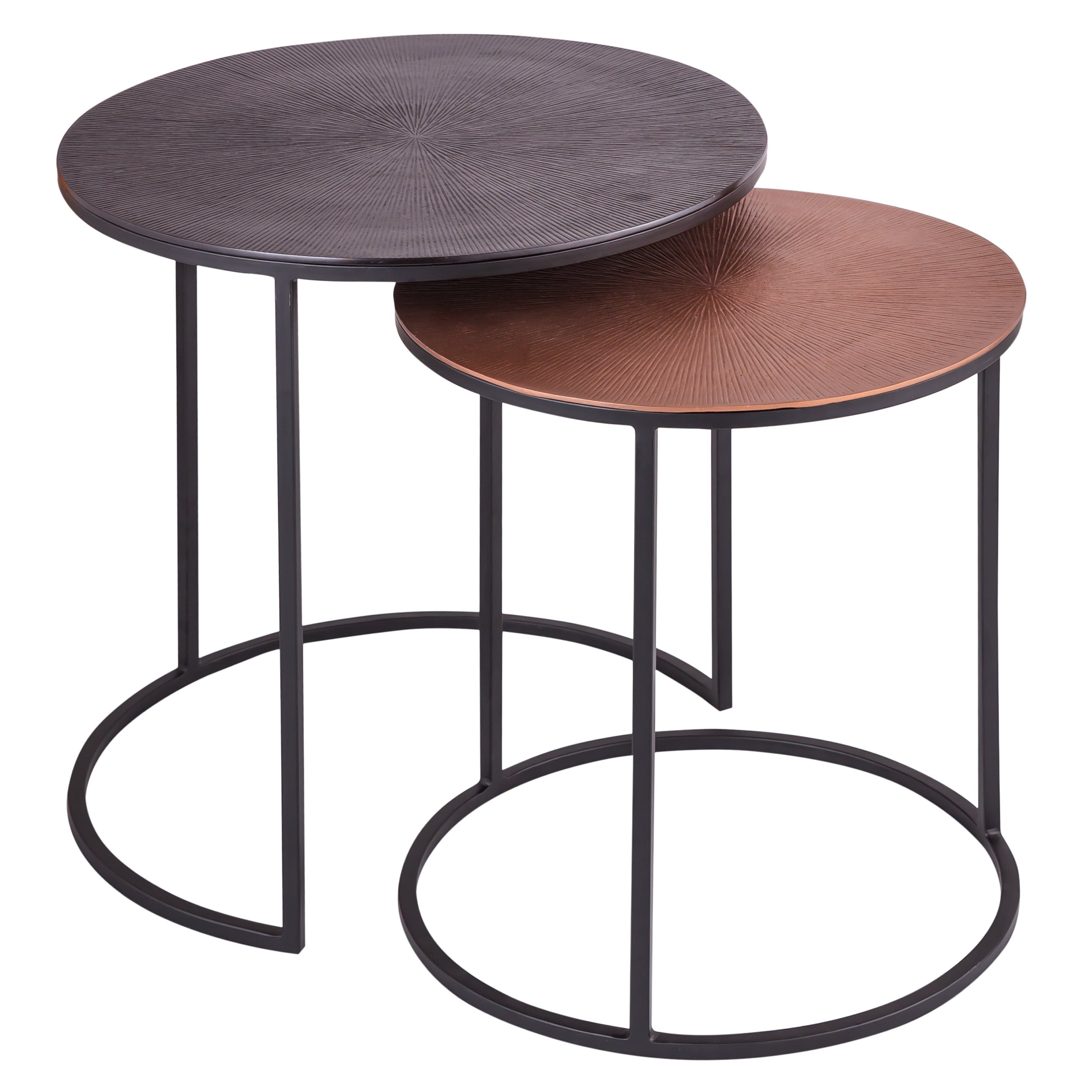 Bijzettafel set van 2 in metaal - Salontafel - Meubelen Robbrecht