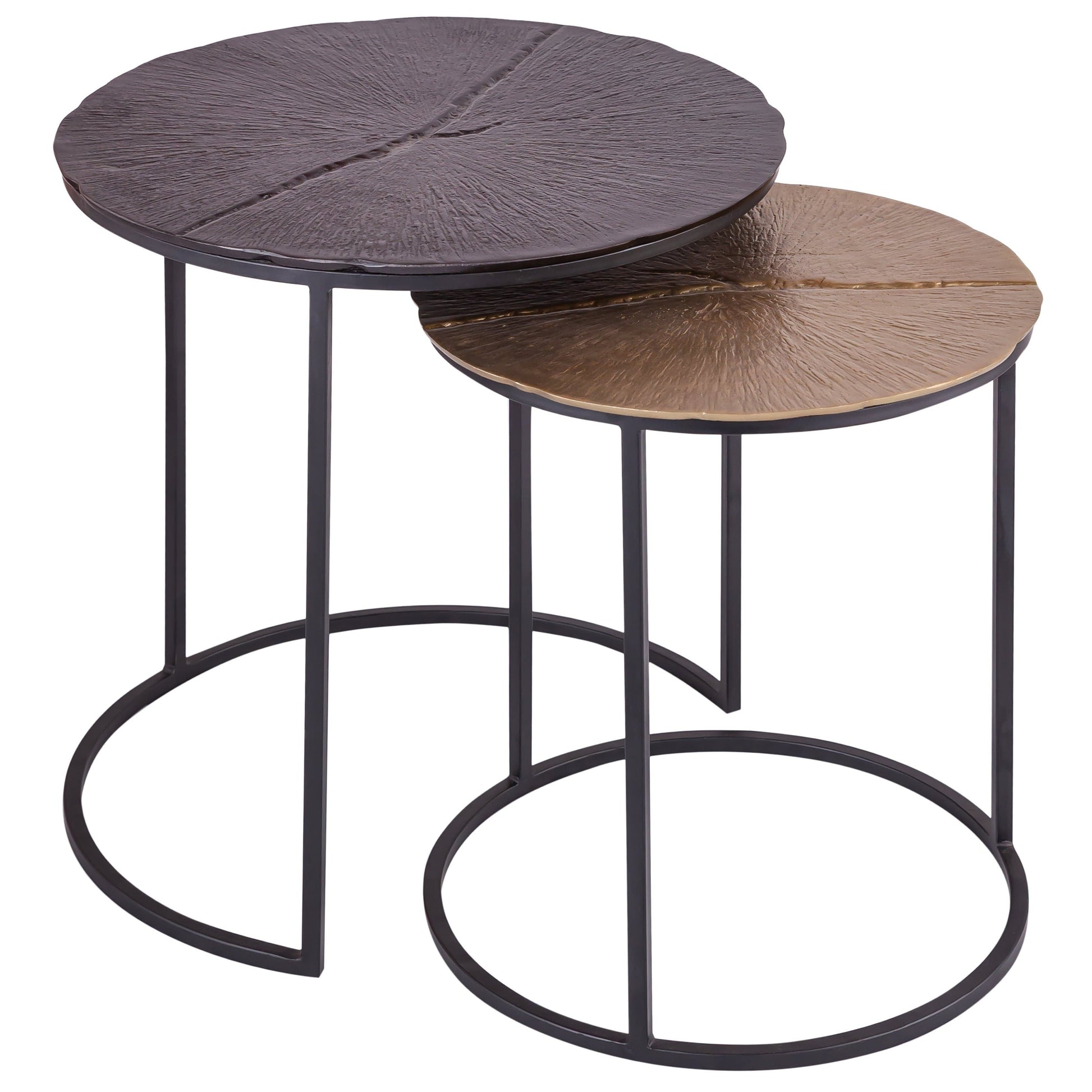 Bijzettafel set van 2 in metaal - Salontafel - Meubelen Robbrecht