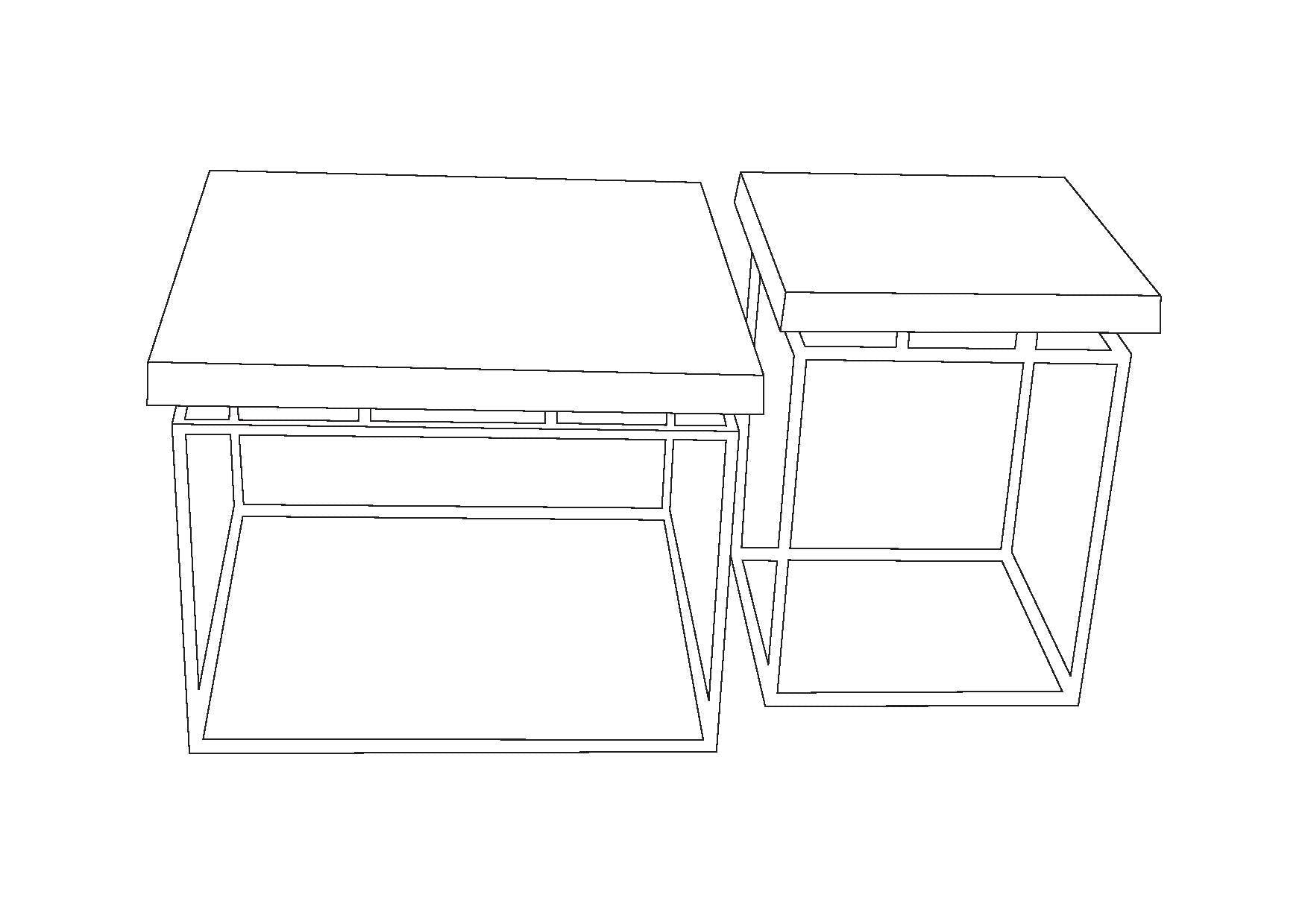 Bijzettafelset Aron - Salontafel - Meubelen Robbrecht