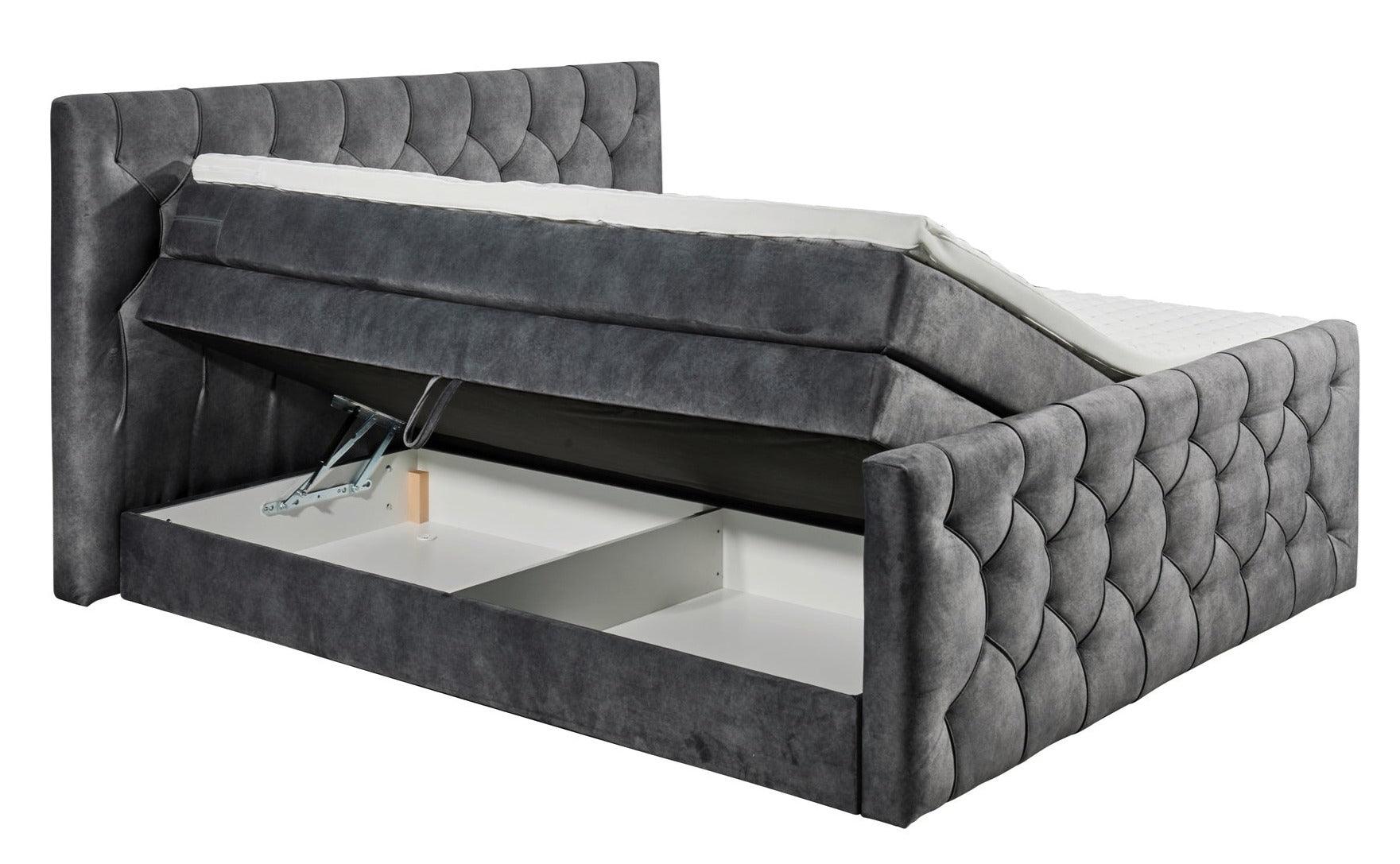 Boxspring Royal Field - Zwarte velvet - Boxspring - Meubelen Robbrecht