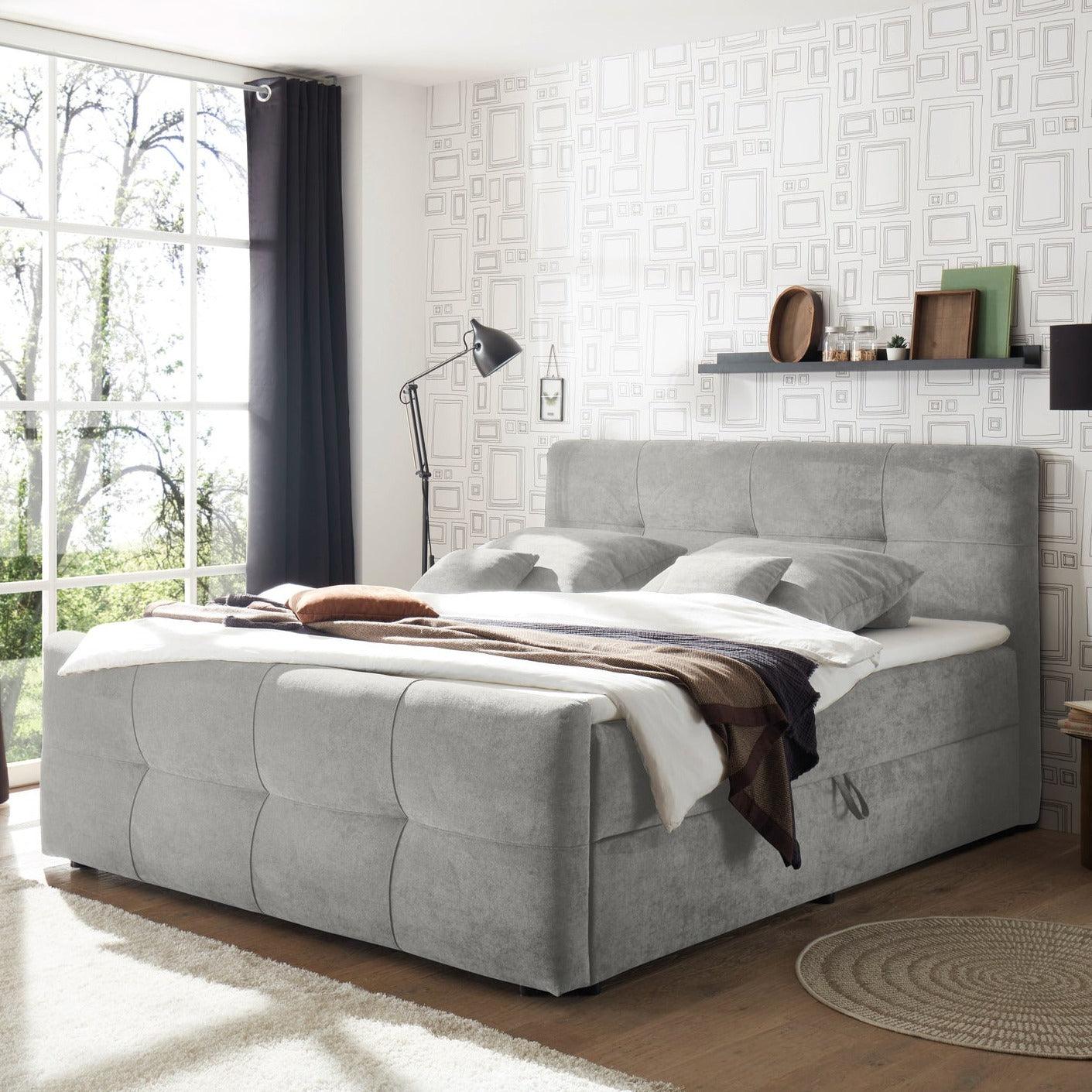 Boxspring Winnie - Lichtgrijs - Boxspring - Meubelen Robbrecht