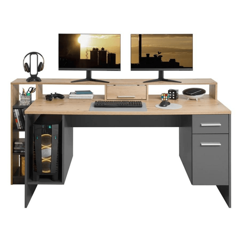 Bureau grijs multifunctioneel - Bureau - Meubelen Robbrecht