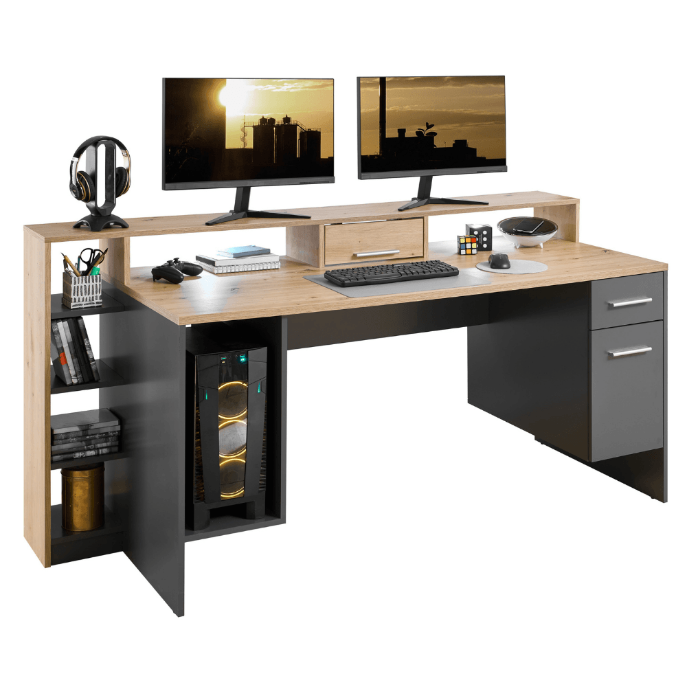 Bureau grijs multifunctioneel - Bureau - Meubelen Robbrecht