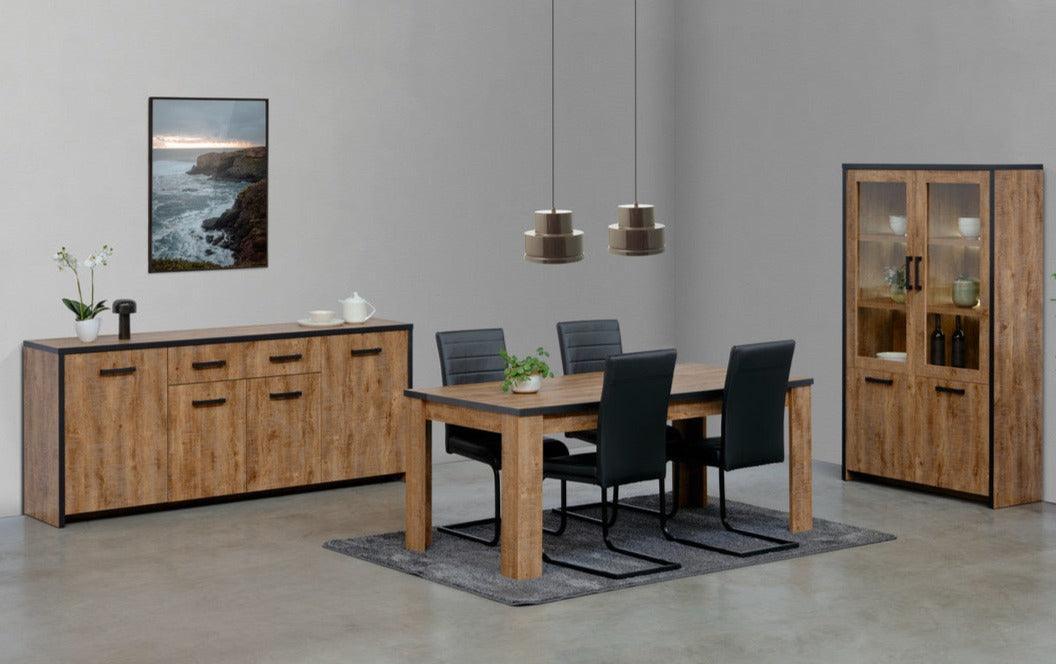 Eetkamerset Star met glaskast + LED