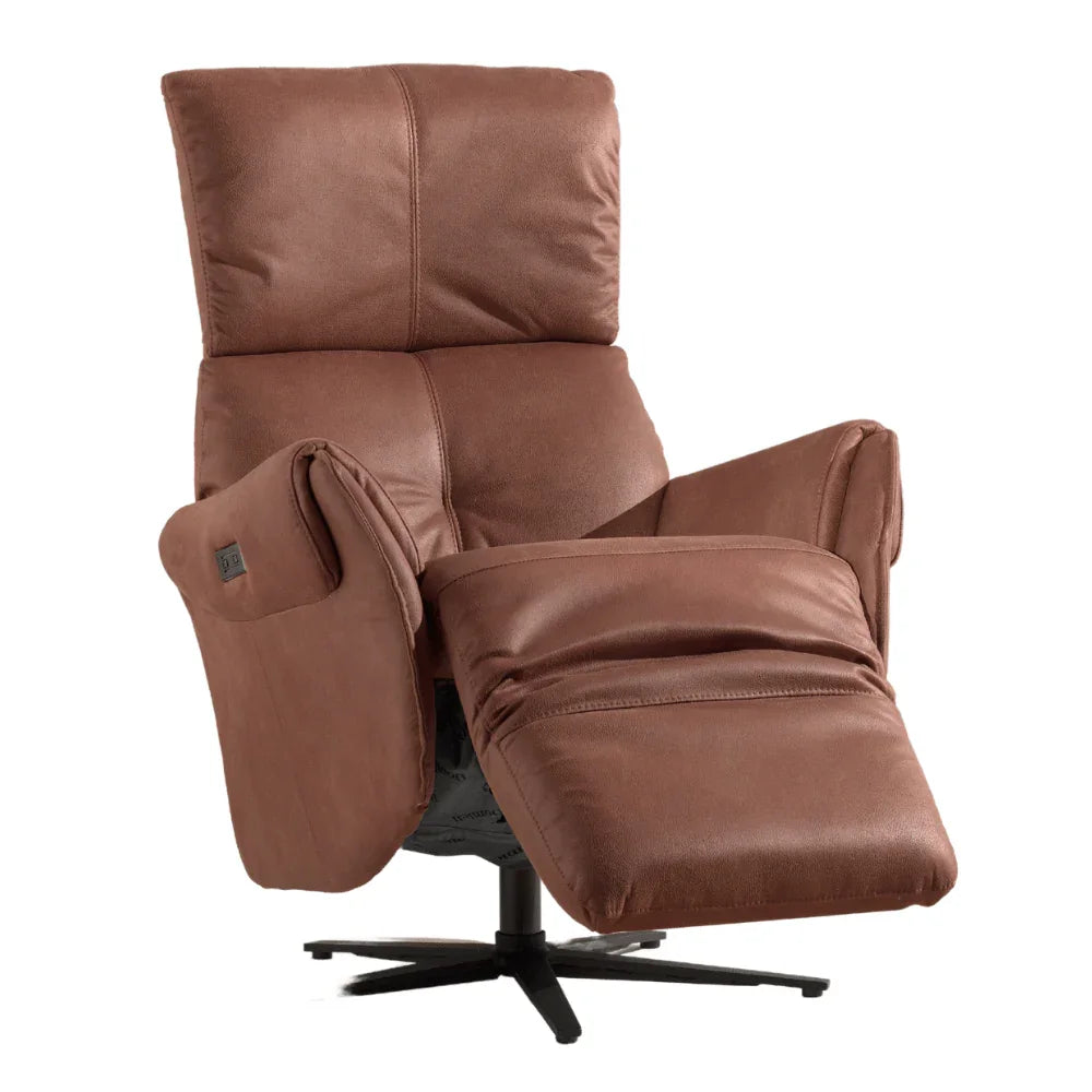 Elektrische relax in cognac leder - Relax - Meubelen Robbrecht