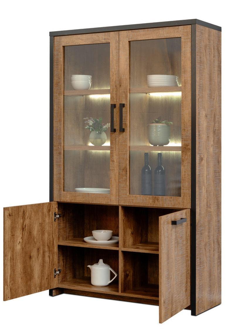 Glaskast Star met LED 110cm - Vitrine - Meubelen Robbrecht