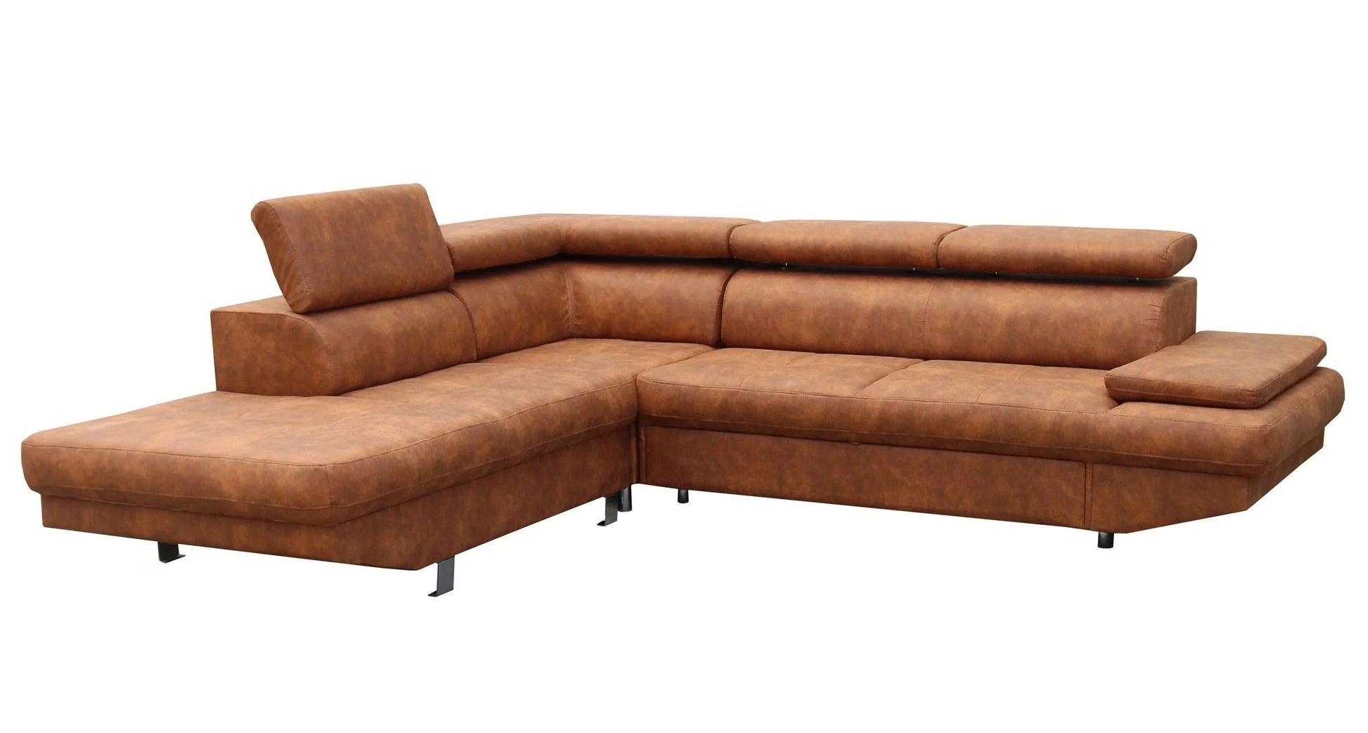 Hoeksalon Jack met bedfunctie - Cognac - Salon - Meubelen Robbrecht