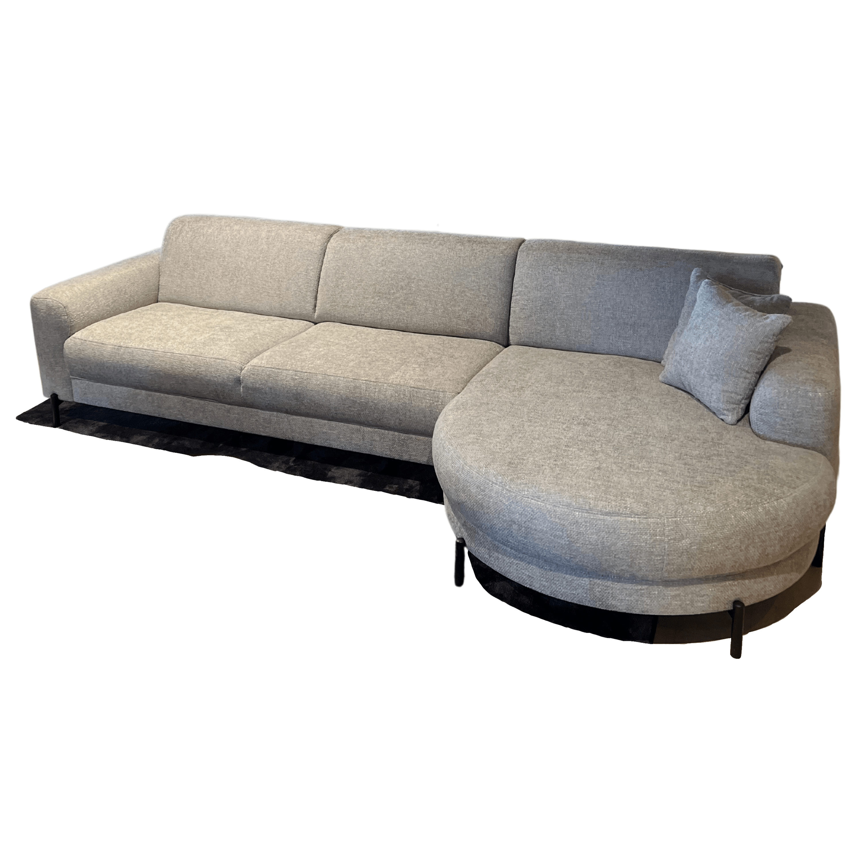 Hoeksalon olivia met afgeronde longchair - Salon - Meubelen Robbrecht