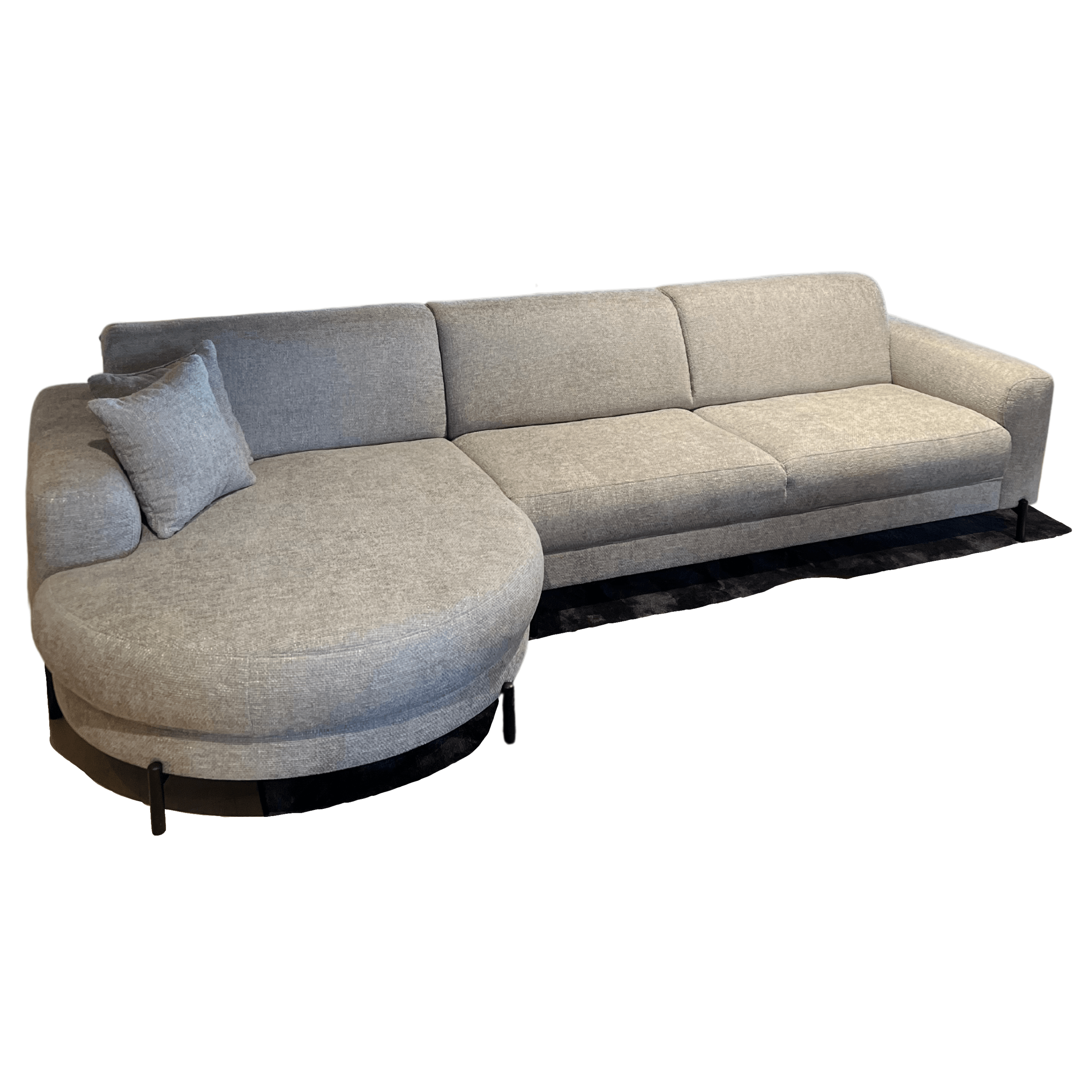 Hoeksalon olivia met afgeronde longchair - Salon - Meubelen Robbrecht