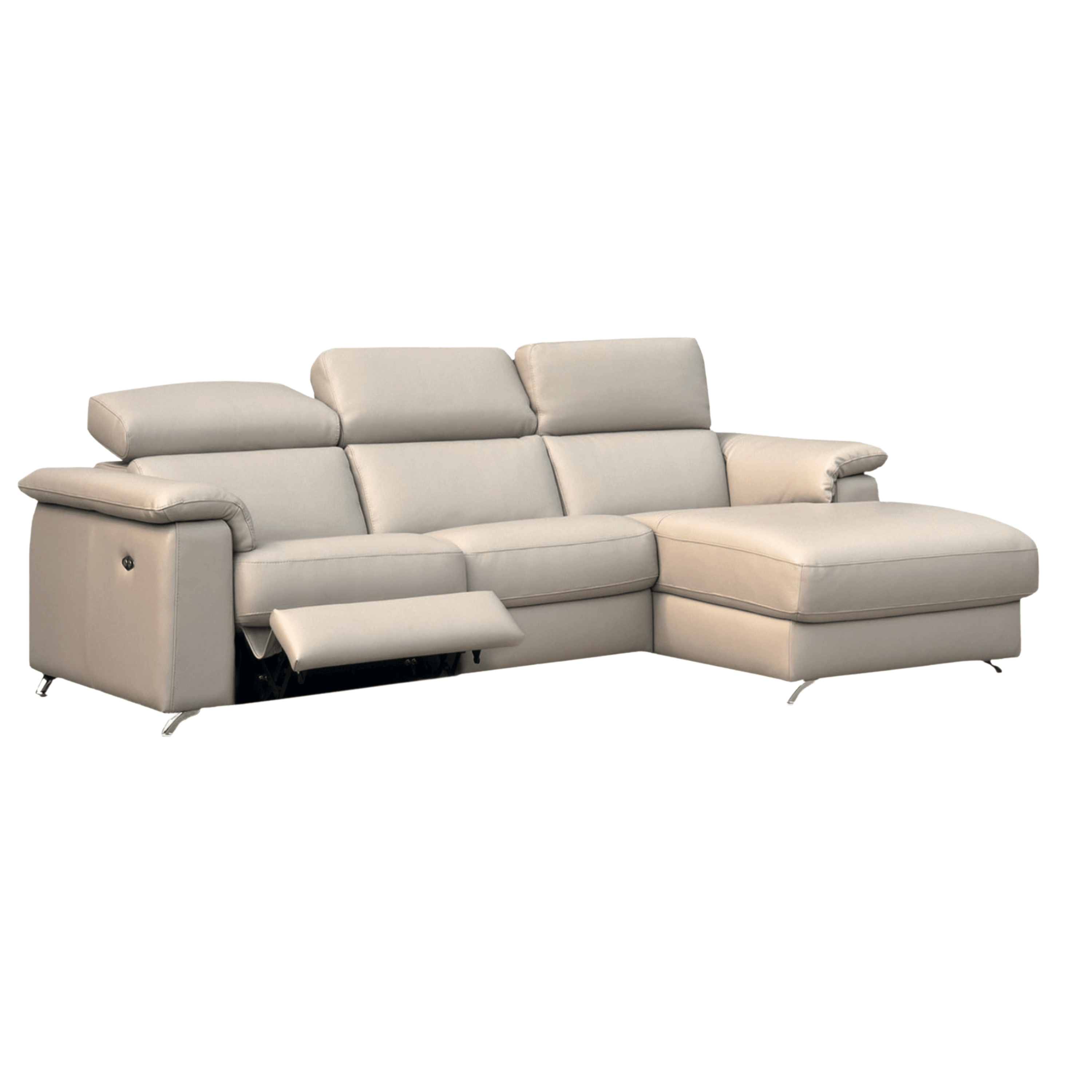 Hoeksalon Pandora - Italiaans leder met elektrische relax - Salon - Meubelen Robbrecht