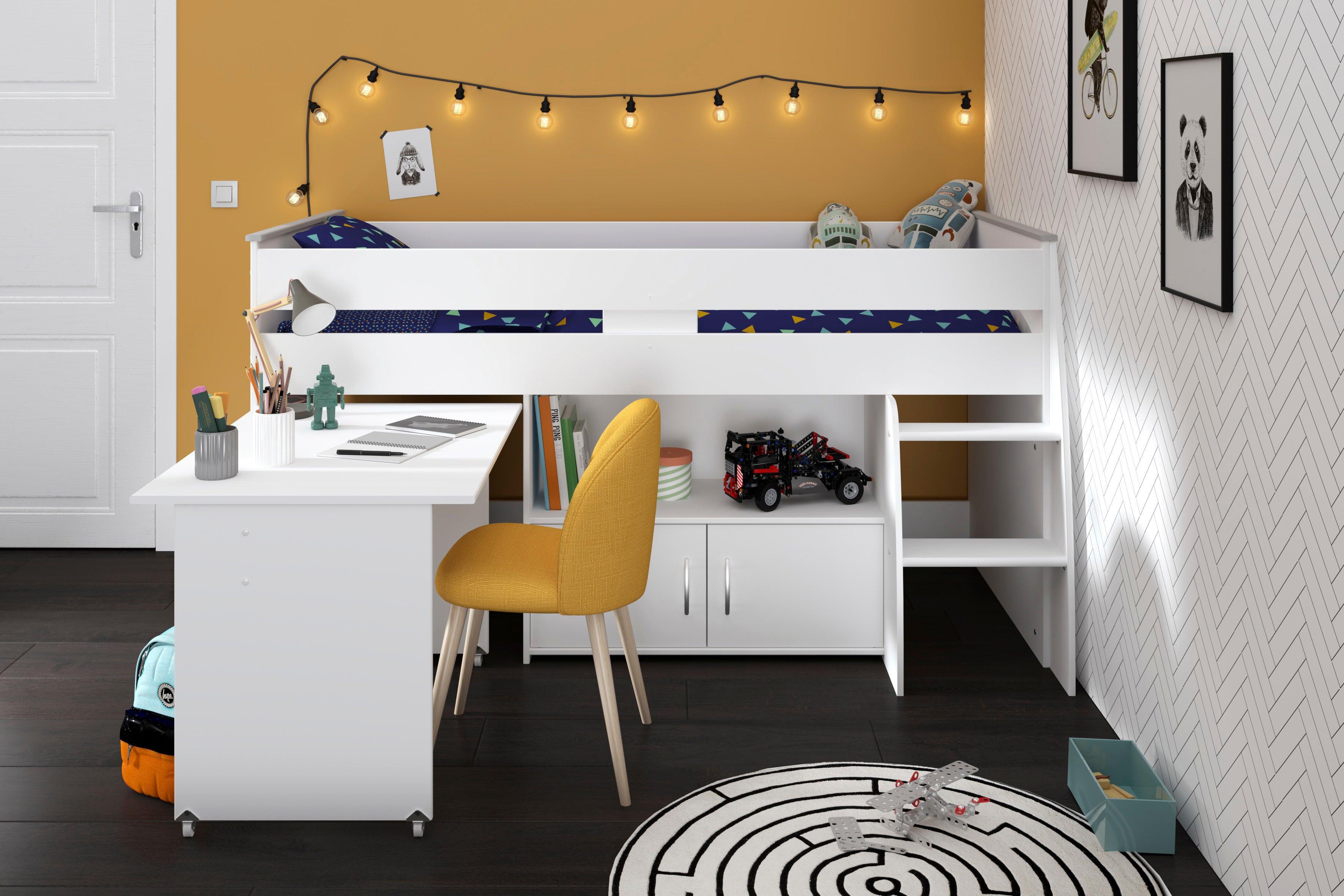 Hoogslaper met ingewerkte bureau - Bed - Meubelen Robbrecht