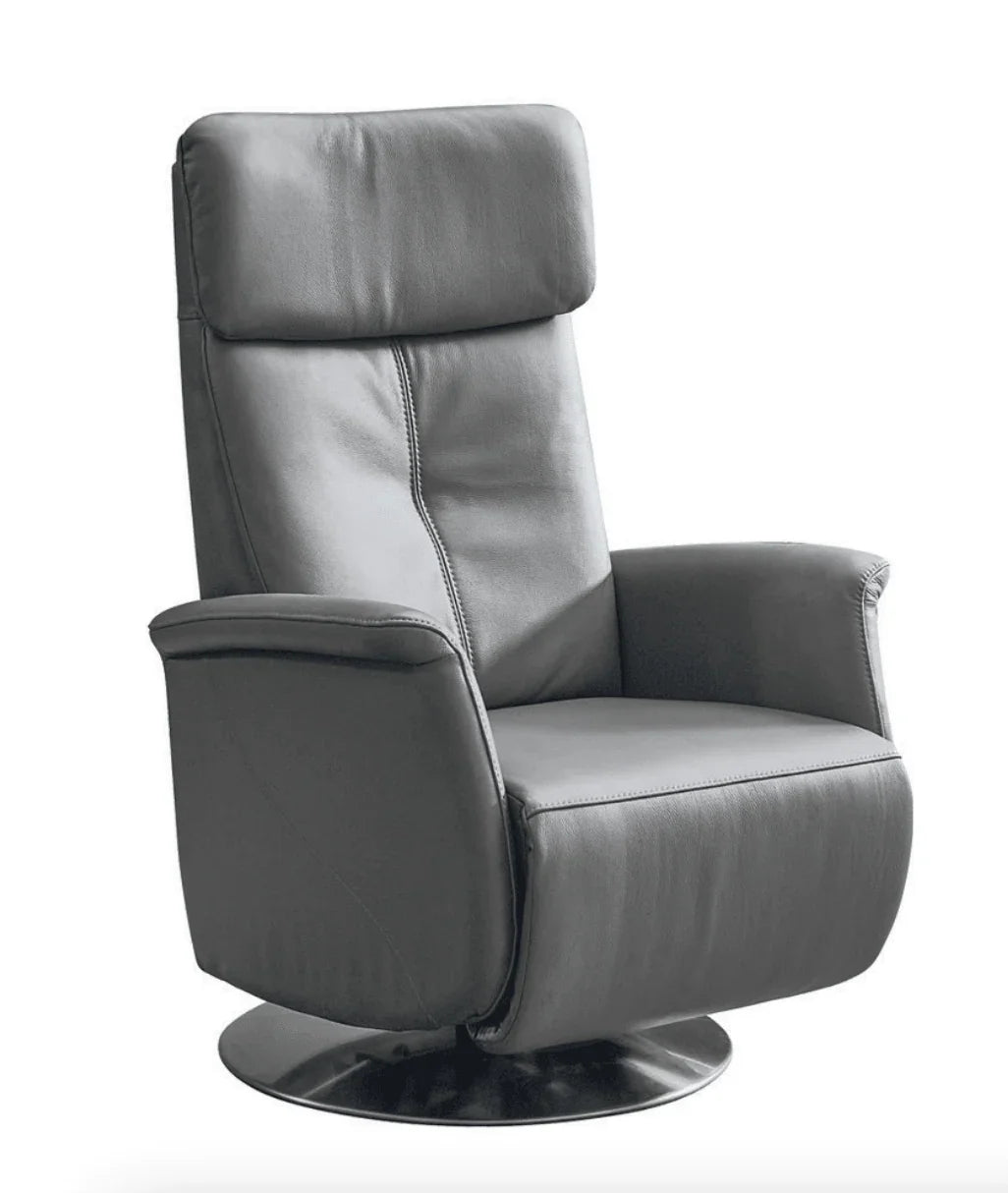 Relax Bardi lichtgrijs leder - Relax - Meubelen Robbrecht