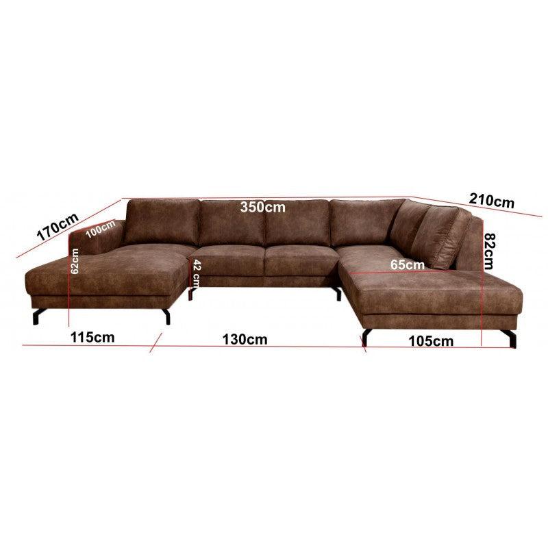 Salon met longchair en verlengde hoek Wout - Salon - Meubelen Robbrecht