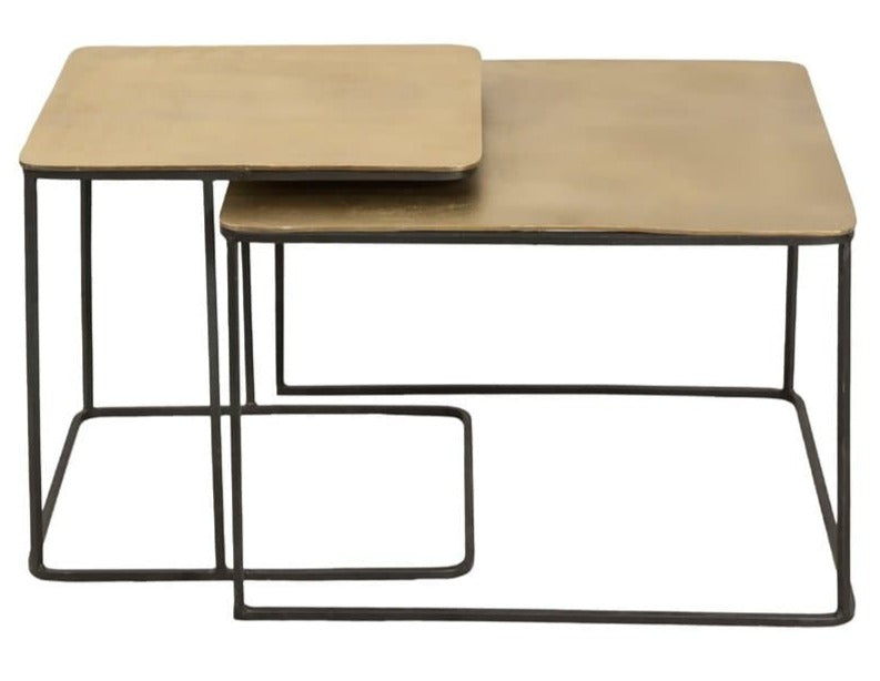 Salontafel set van 2 in metaal - Salontafel - Meubelen Robbrecht