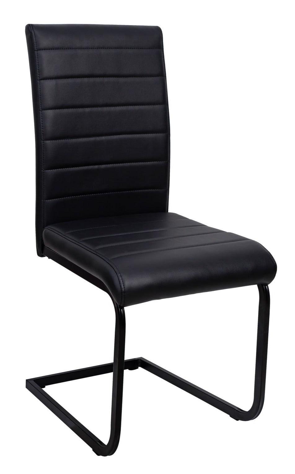 Stoel met sledepoot zwart - Stoel - Meubelen Robbrecht