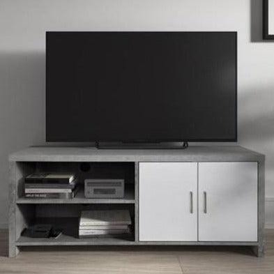 Tv-meubel 2 deuren in kleur beton/wit - TV-meubel - Meubelen Robbrecht
